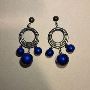 Elegant Blue Dangle Earrings